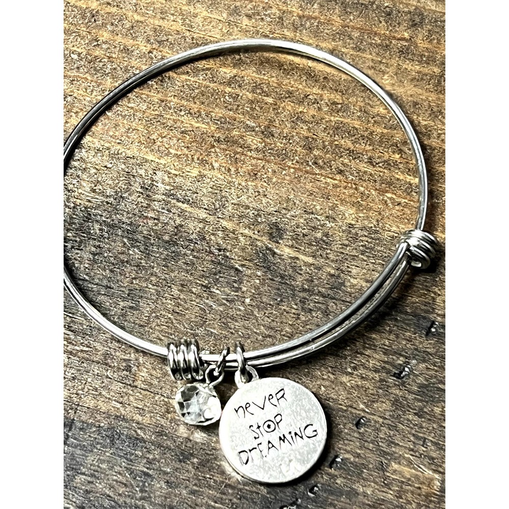 Disney Bling Adjustable Charm Bracelet Never Stop Believing